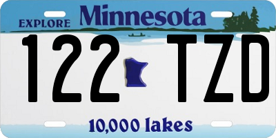 MN license plate 122TZD