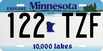 MN license plate 122TZF