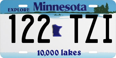 MN license plate 122TZI