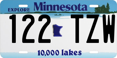 MN license plate 122TZW