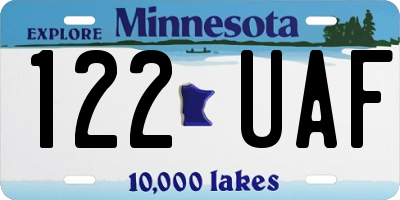 MN license plate 122UAF