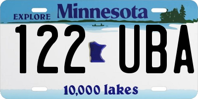 MN license plate 122UBA
