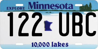 MN license plate 122UBC
