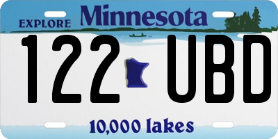 MN license plate 122UBD