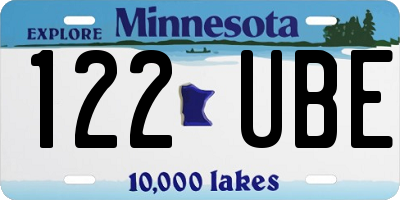 MN license plate 122UBE
