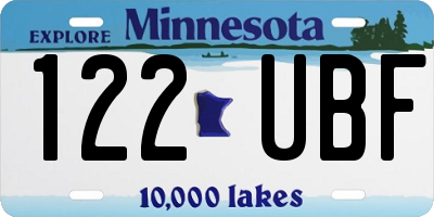 MN license plate 122UBF