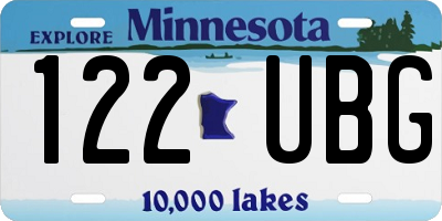 MN license plate 122UBG