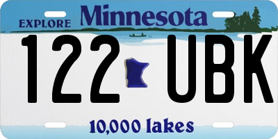 MN license plate 122UBK