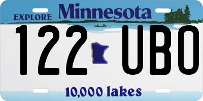 MN license plate 122UBO