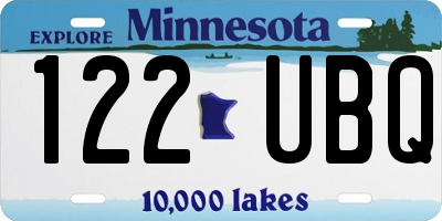 MN license plate 122UBQ