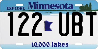 MN license plate 122UBT