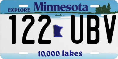 MN license plate 122UBV