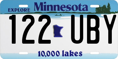 MN license plate 122UBY