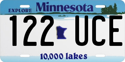 MN license plate 122UCE