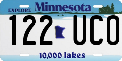 MN license plate 122UCO