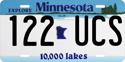 MN license plate 122UCS