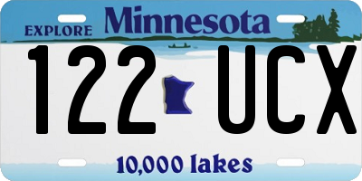 MN license plate 122UCX
