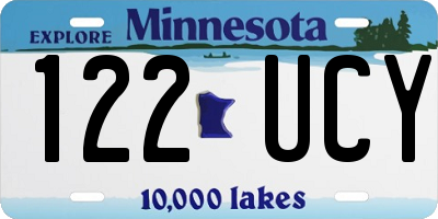 MN license plate 122UCY