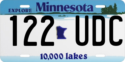 MN license plate 122UDC