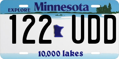 MN license plate 122UDD