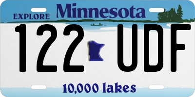 MN license plate 122UDF