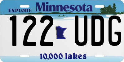 MN license plate 122UDG