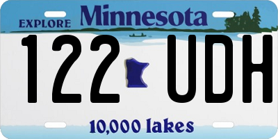 MN license plate 122UDH