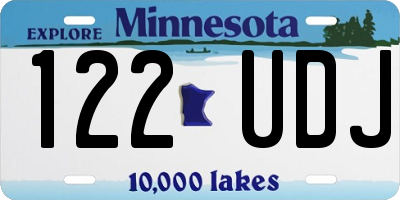 MN license plate 122UDJ