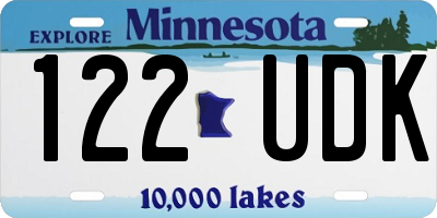 MN license plate 122UDK