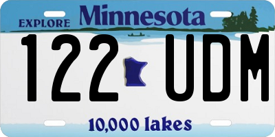 MN license plate 122UDM