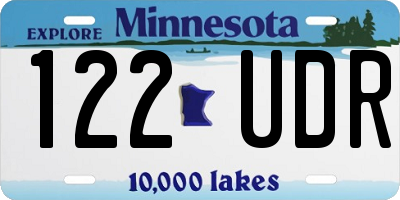 MN license plate 122UDR