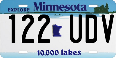 MN license plate 122UDV