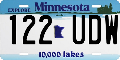 MN license plate 122UDW