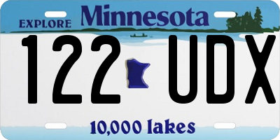 MN license plate 122UDX