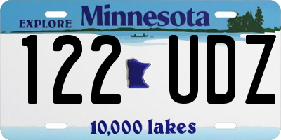 MN license plate 122UDZ