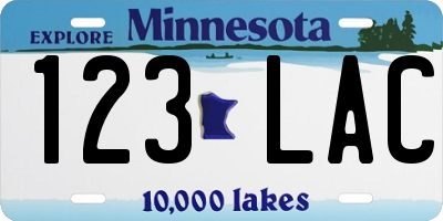 MN license plate 123LAC