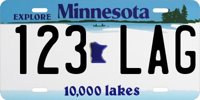 MN license plate 123LAG