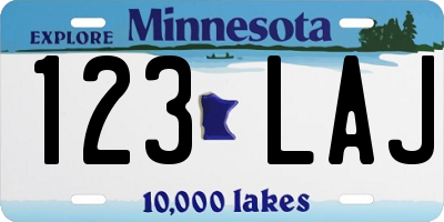 MN license plate 123LAJ