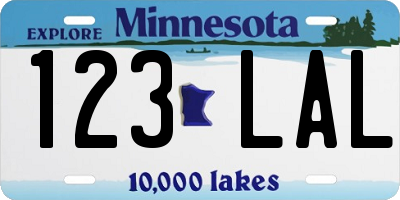 MN license plate 123LAL