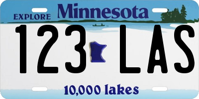 MN license plate 123LAS