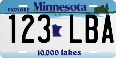 MN license plate 123LBA