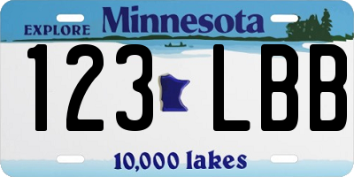MN license plate 123LBB