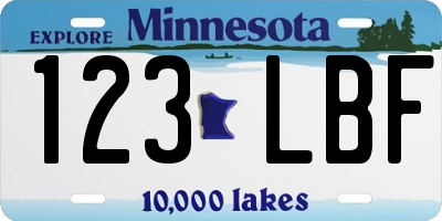 MN license plate 123LBF