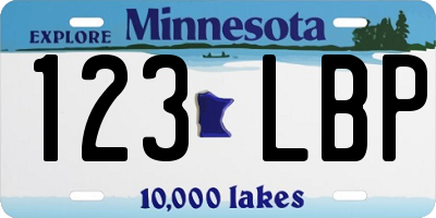 MN license plate 123LBP