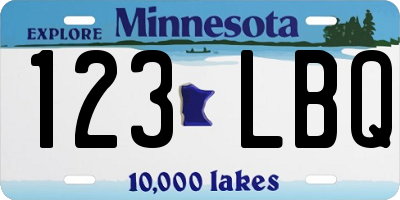 MN license plate 123LBQ
