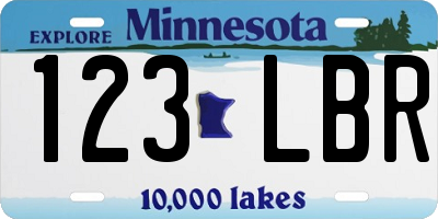 MN license plate 123LBR