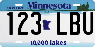 MN license plate 123LBU