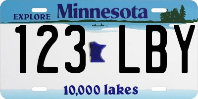 MN license plate 123LBY