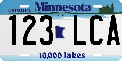 MN license plate 123LCA