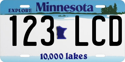 MN license plate 123LCD